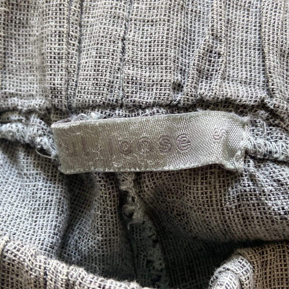 CUTLOOSE- Sage green elasticated waist linen pants with pockets